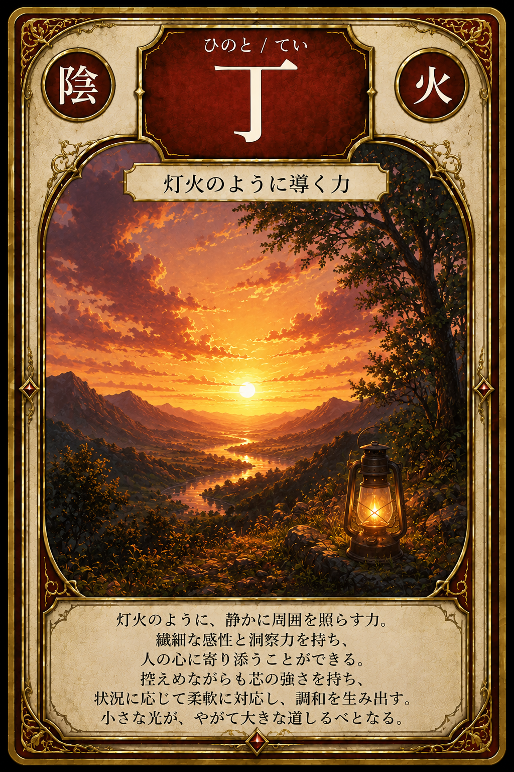 丁（ひのと・てい）｜陰の火性を表す十干カード