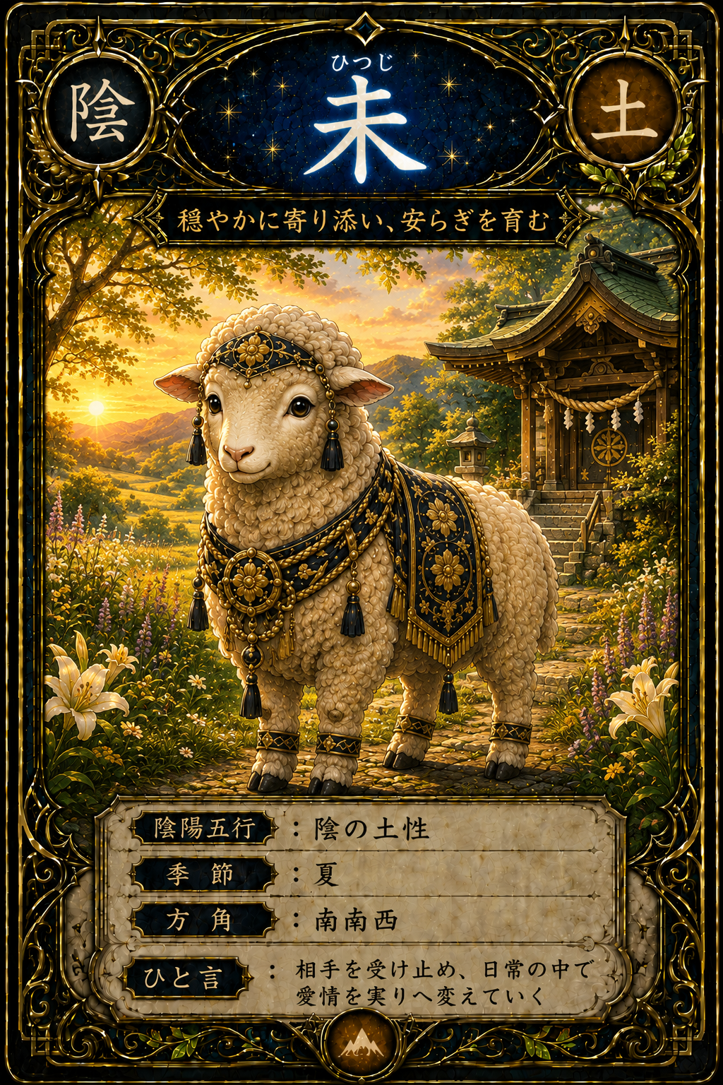 未（ひつじ）｜陰の土性を表す十二支カード
