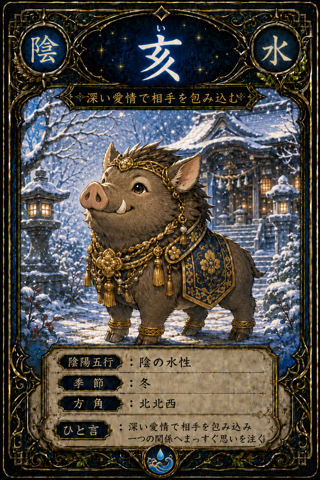 亥（い）｜陰の水性を表す十二支カード