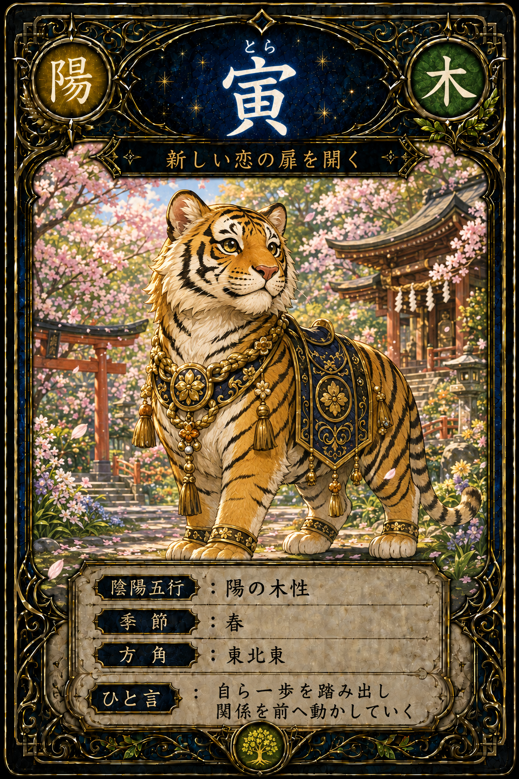 寅（とら）｜陽の木性を表す十二支カード