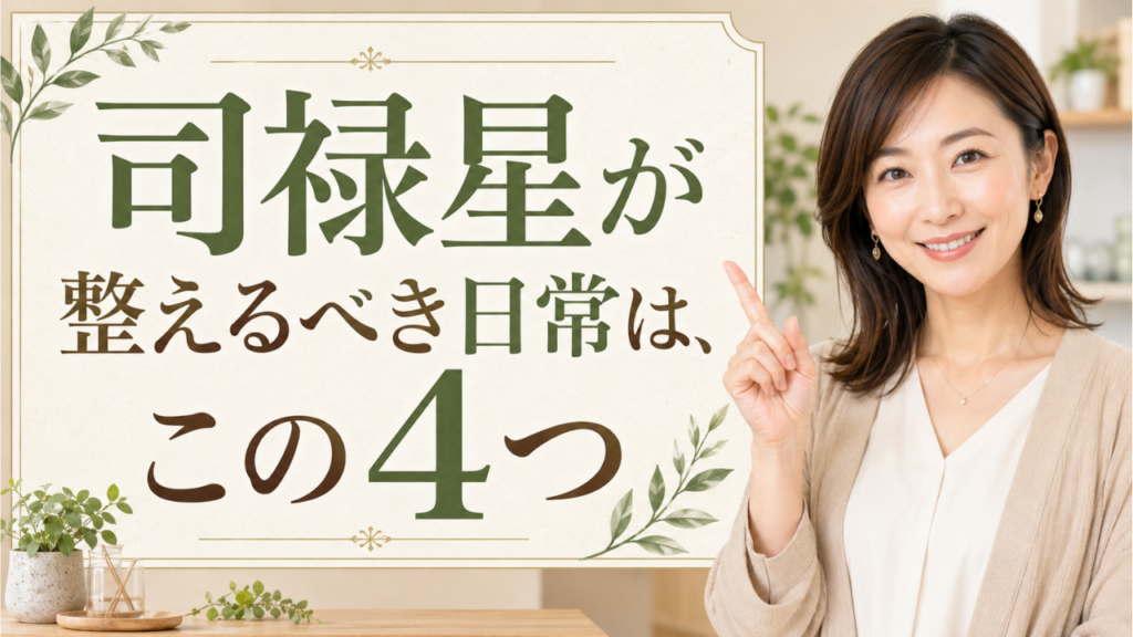 司禄星が整えるべき日常