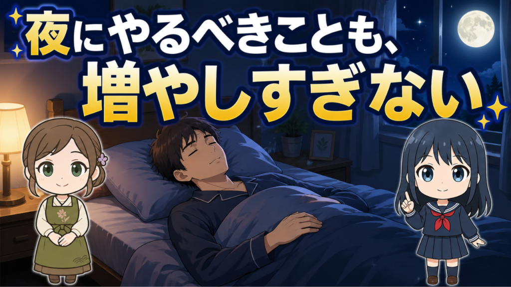 夜にやるべきことも、増やしすぎない