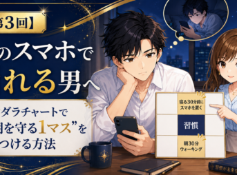 夜のスマホで崩れる男へ