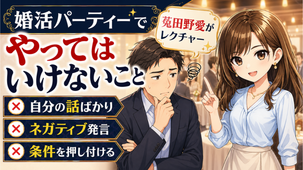 婚活パーティーでやってはいけないこと