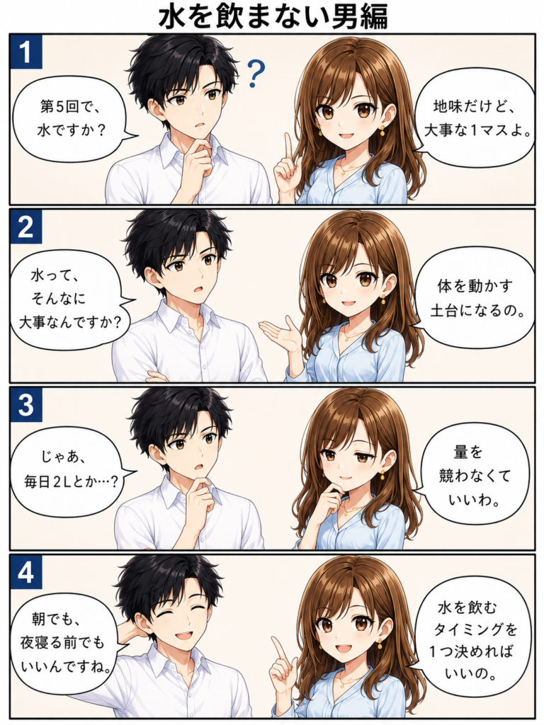 水を飲まない男編