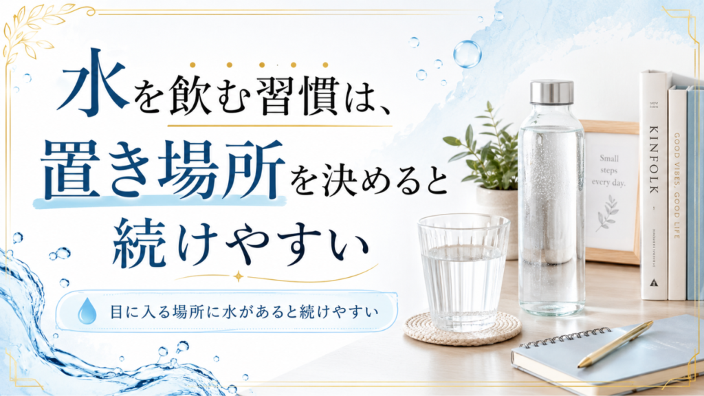 水を飲む習慣は、置き場所を決めると続けやすい