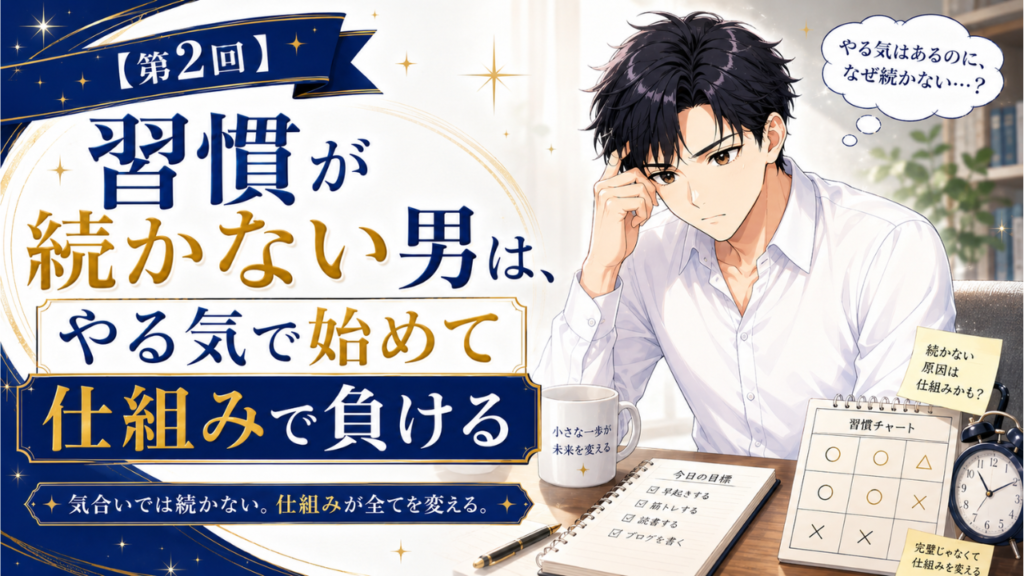習慣が続かない男は、やる気で始めて仕組みで負ける