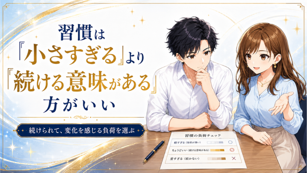 習慣は「小さすぎる」より「続ける意味がある」方がいい