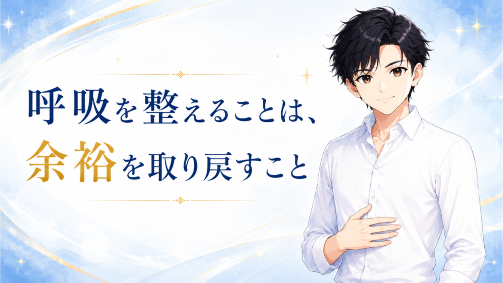 呼吸を整えることは、余裕を取り戻すこと