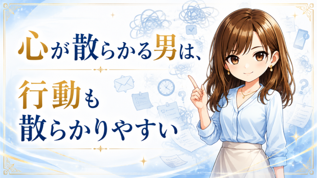 心が散らかる男は、行動も散らかりやすい