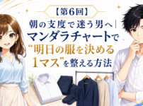 朝の支度で迷う男 マンダラチャート