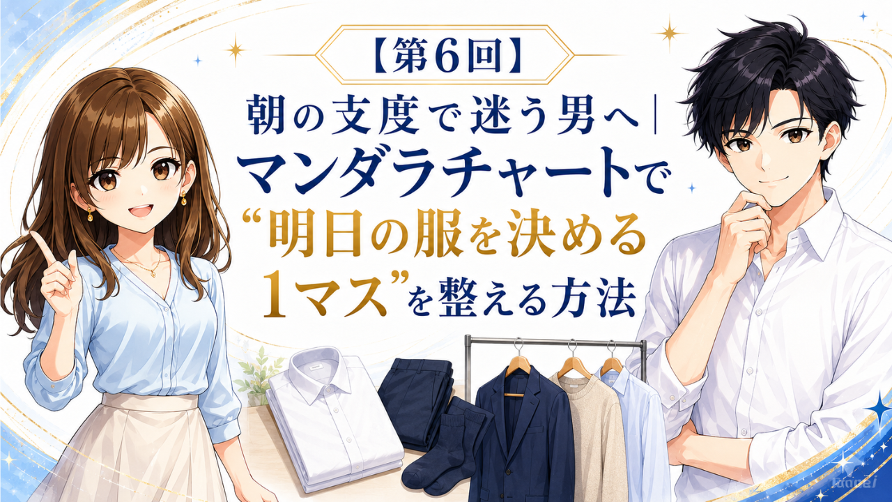 朝の支度で迷う男 マンダラチャート