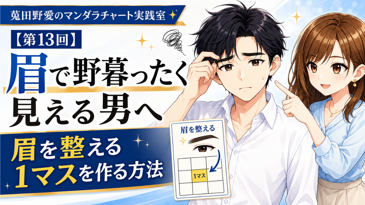 眉で野暮ったく見える男