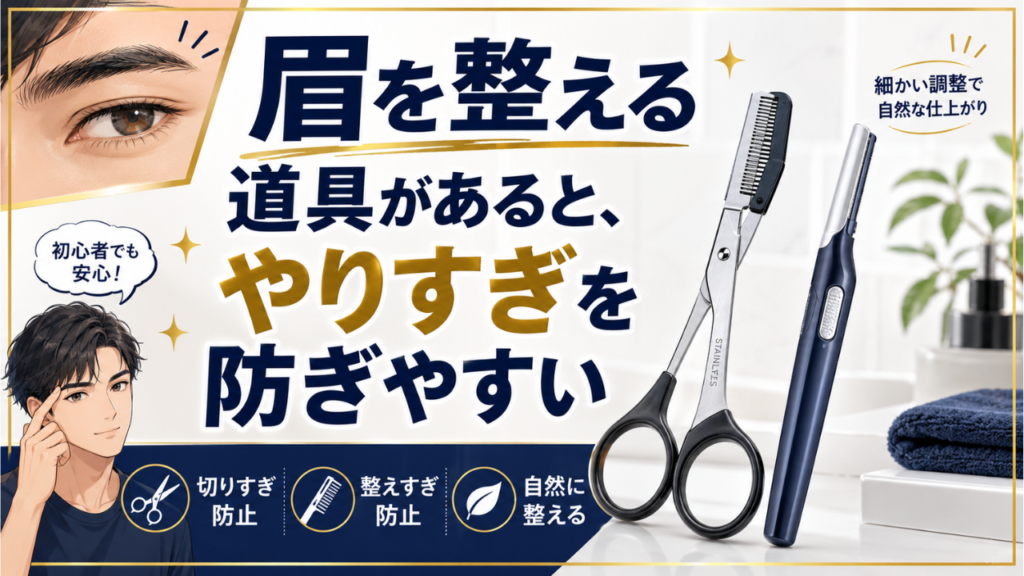 眉を整える道具があると、やりすぎを防ぎやすい
