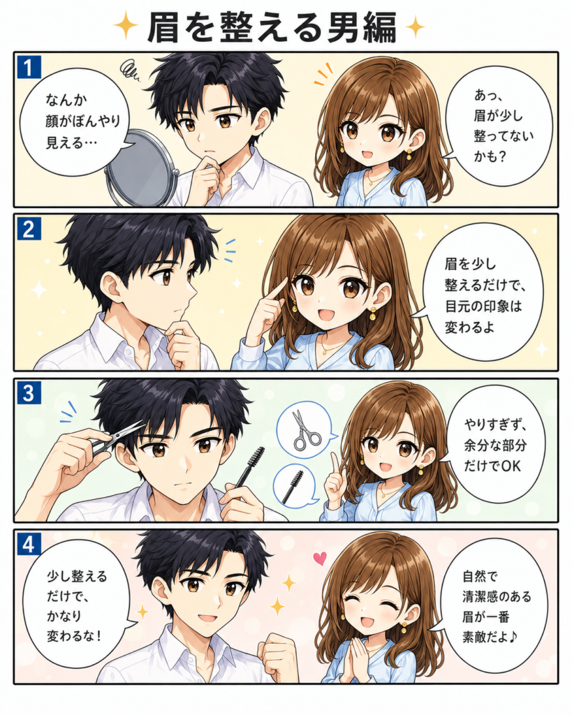 眉を整える男編