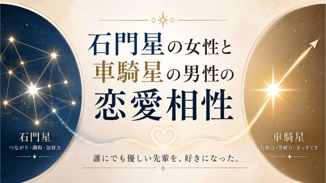 石門星の女性と車騎星の男性の恋愛相性
