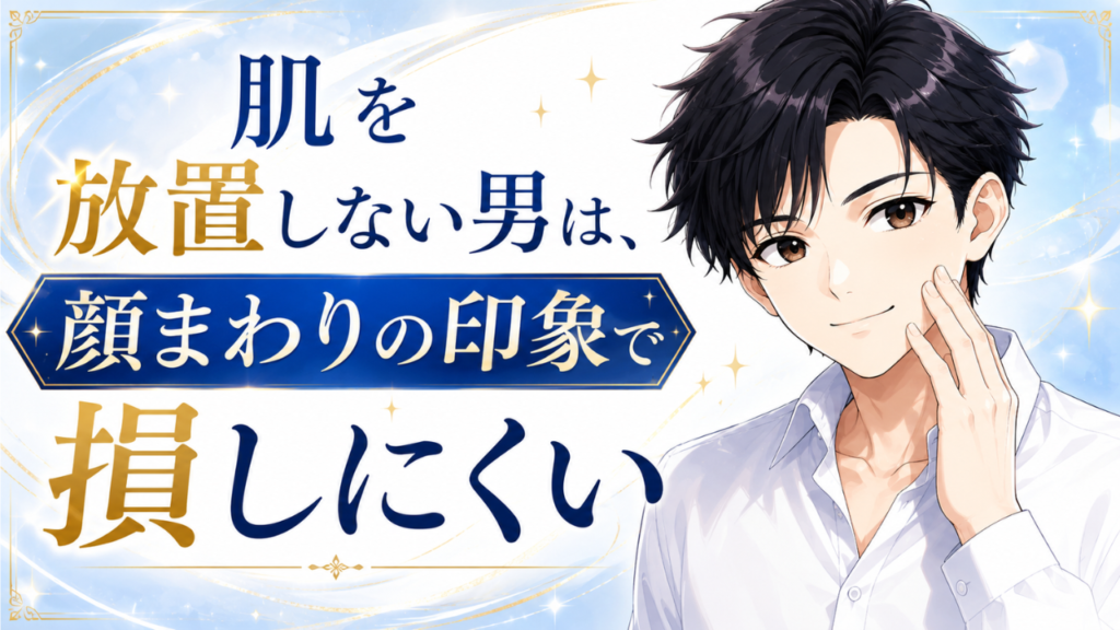 肌を放置しない男は、顔まわりの印象で損しにくい