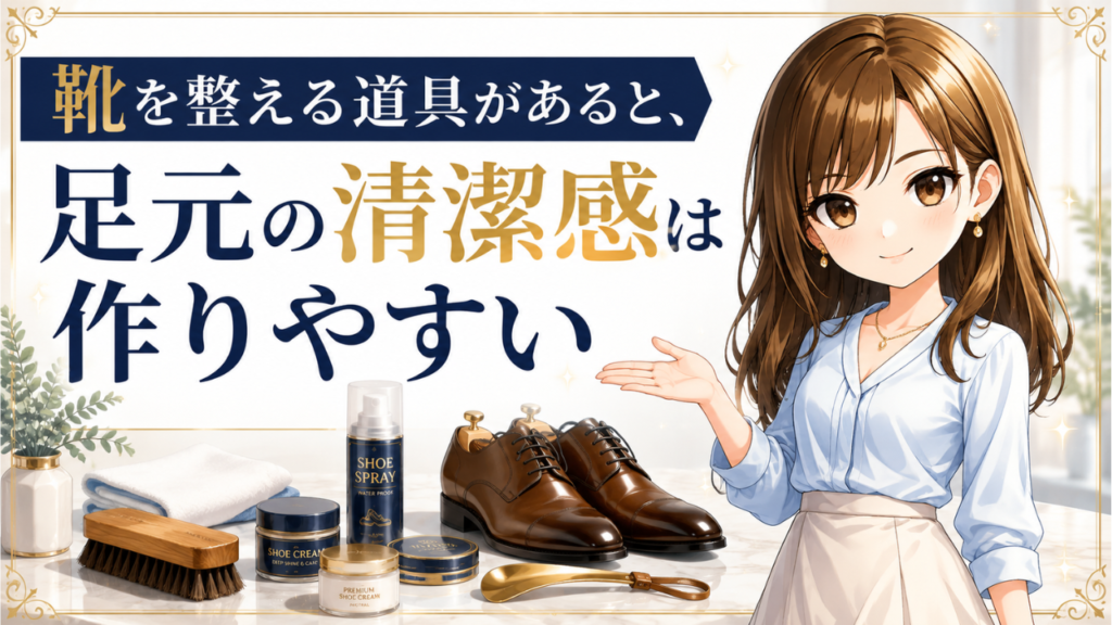 靴を整える道具があると、足元の清潔感は作りやすい