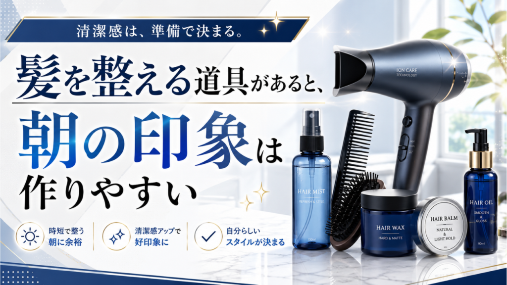 髪を整える道具があると、朝の印象は作りやすい