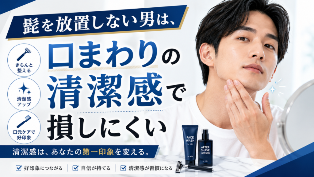 髭を放置しない男は、口まわりの清潔感で損しにくい