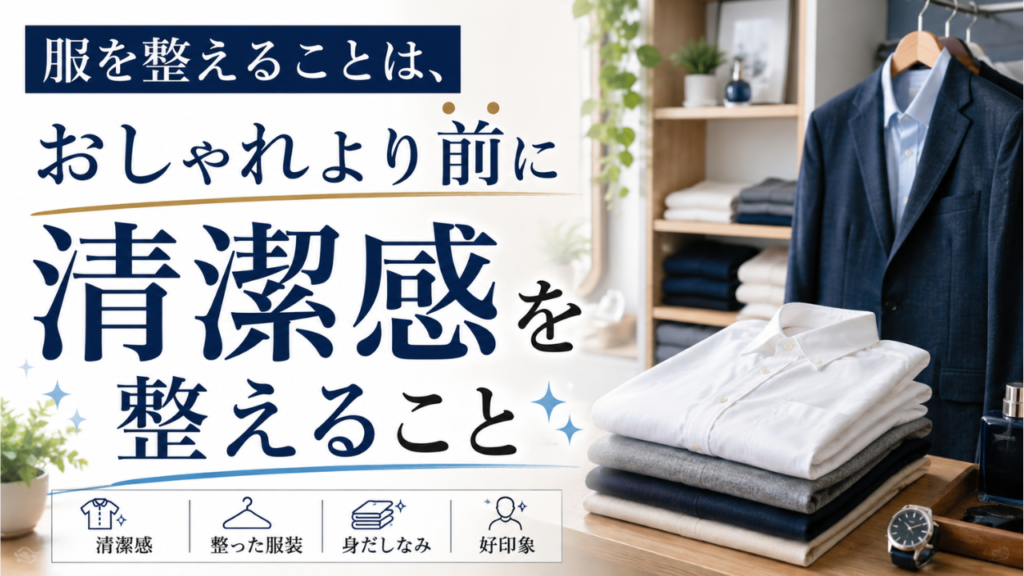 服を整えることは、おしゃれより前に清潔感を整えること